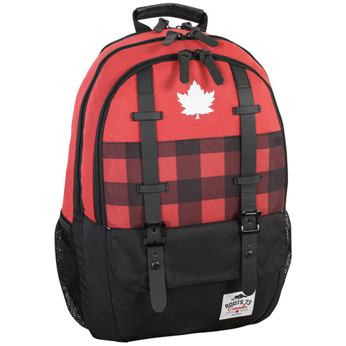 Roots 73 15.6&quot; Laptop Day Backpack - Black/Red Plaid : Backpacks - Best Buy Canada