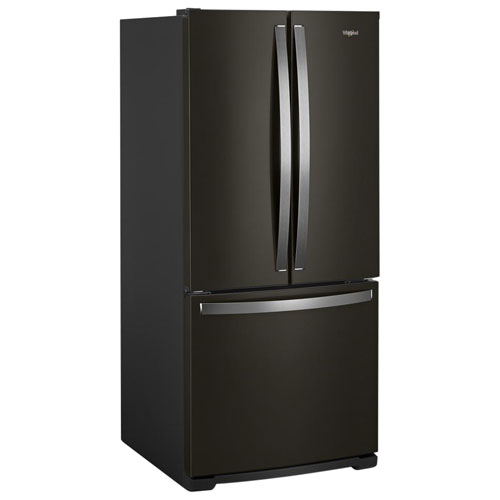 Whirlpool 30" 19.7 CuFt French Door Refrigerator w/ LED Lighting (WRF560SFHV)-Black Stainless Steel