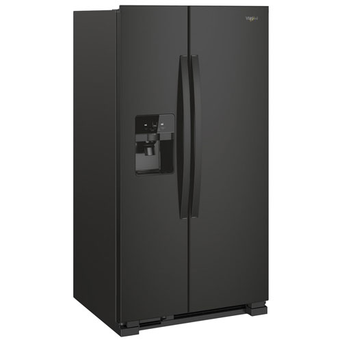 Whirlpool 33" 21.2 Cu. Ft. Side-by-Side Refrigerator w/ Ice & Water Dispenser (WRS321SDHB) - Black