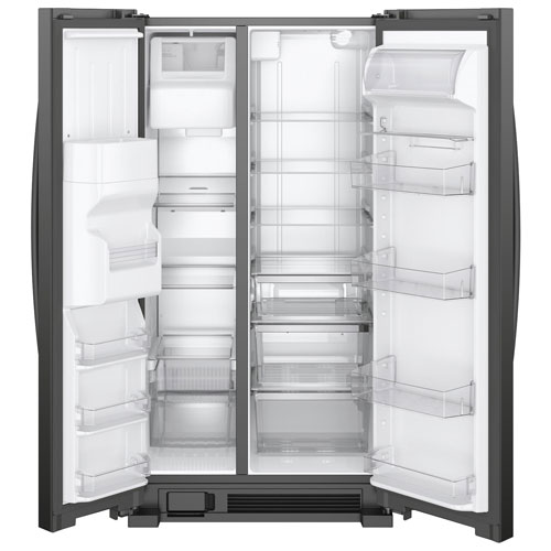 Whirlpool 33" 21.2 Cu. Ft. Side-by-Side Refrigerator w/ Ice & Water Dispenser (WRS321SDHB) - Black