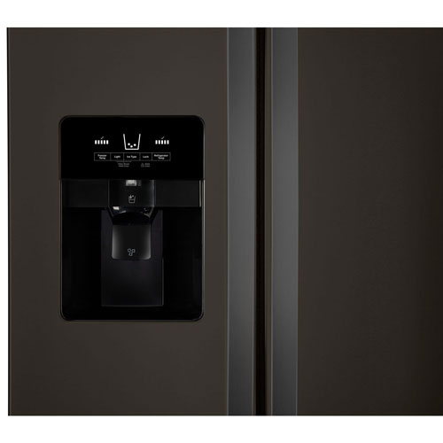 Réfrigérateur côte à côte 21,2 pi³ 33 po, distr. eau/glaçons de Whirlpool - Inox noir