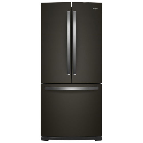 Whirlpool 30" 19.7 Cu Ft French Door Refrigerator w/ LED Lighting-Black Stainless Steel