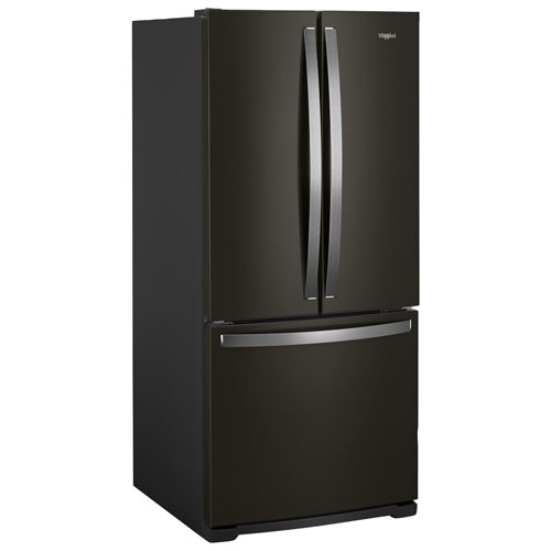 Whirlpool 30" 19.7 Cu Ft French Door Refrigerator w/ LED Lighting (WRF560SMHV)-Black Stainless Steel