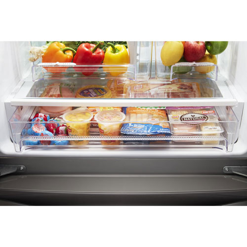 Whirlpool 30" 19.7 Cu Ft French Door Refrigerator w/ LED Lighting (WRF560SMHV)-Black Stainless Steel