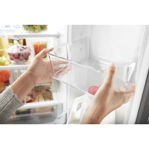 Whirlpool 30" 19.7 Cu Ft French Door Refrigerator w/ LED Lighting (WRF560SMHV)-Black Stainless Steel