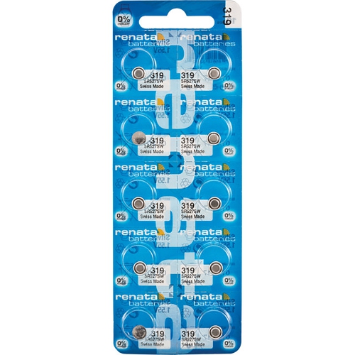 10 x Renata 319 Watch Batteries, 0% MERCURY equivilate SR527SW