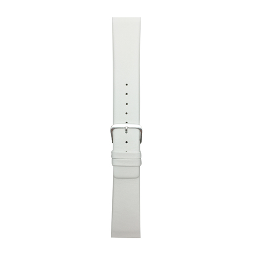 16mm White Genuine Leather Replacement Watch Strap