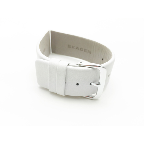 16mm White Genuine Leather Replacement Watch Strap