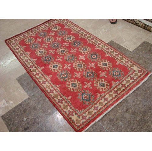 Super Kazak Caucasion Geometric Veg Dyed Mahal Rectangle Rug Hand Knotted Carpet'