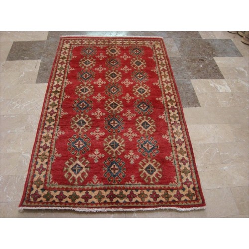 Super Kazak Caucasion Geometric Veg Dyed Mahal Rectangle Rug Hand Knotted Carpet'