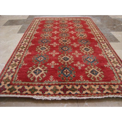 Super Kazak Caucasion Geometric Veg Dyed Mahal Rectangle Rug Hand Knotted Carpet'