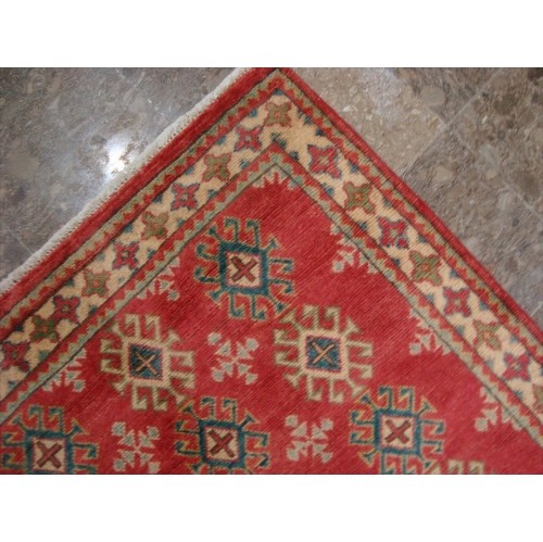 Super Kazak Caucasion Geometric Veg Dyed Mahal Rectangle Rug Hand Knotted Carpet'