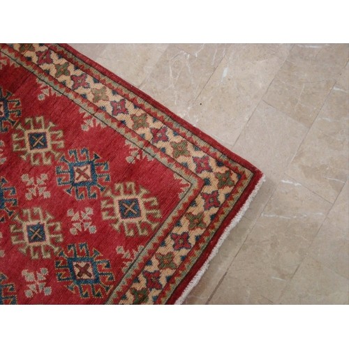 Super Kazak Caucasion Geometric Veg Dyed Mahal Rectangle Rug Hand Knotted Carpet'