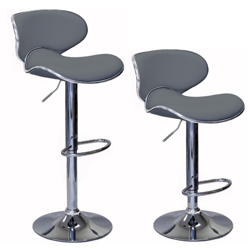 ViscoLogic Oasis Adjustable Bar Stools (Grey) Set of 2 Barstools Best