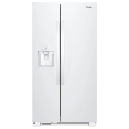 Réfrigérateur côte à côte 24,5 pi³ 36 po, distributeur eau/glaçons de Whirlpool - Blanc