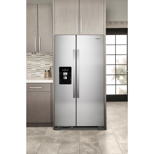 Whirlpool 36" 24.5 Cu. Ft. Side-By-Side Refrigerator w/ Ice Dispenser - Stainless