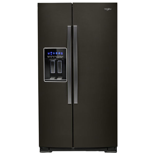 Réfrigérateur côte à côte 28,5 pi³ 36 po, distr. eau/glaçons de Whirlpool - Inox noir