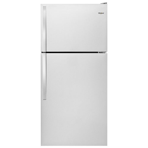 Réfrigérateur à congélateur supérieur 14,3 pi³ 28 po de Whirlpool - Inox monochrome