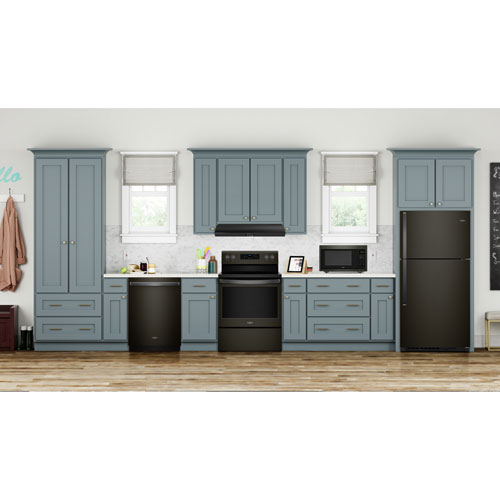 Whirlpool 33" 21.3 Cu. Ft. Top Freezer Refrigerator with LED Lighting - Black Stainless