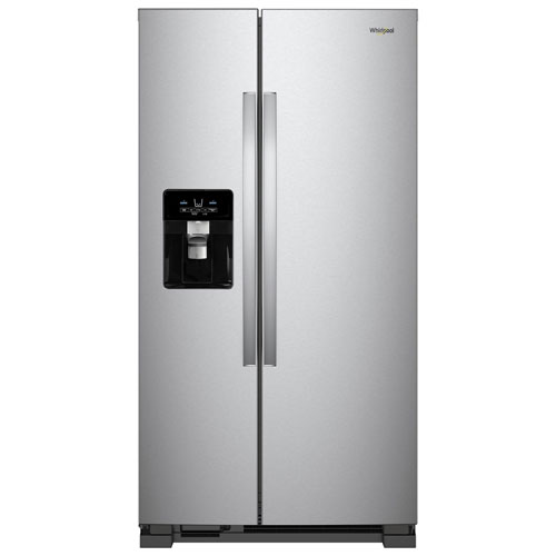 Réfrigérateur à congélateur juxtaposé 21,2 pi³ 33 po Whirlpool distributeur d'eau/de glaçons - Inox