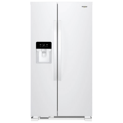 Réfrigérateur côte à côte 21,2 pi³ 33 po, distributeur eau/glaçons de Whirlpool - Blanc