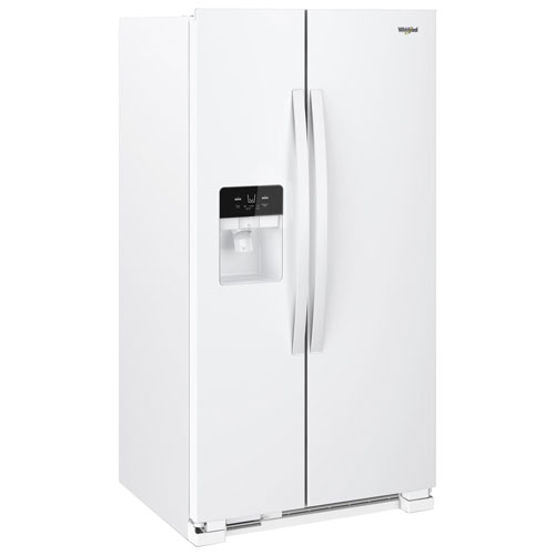 Réfrigérateur côte à côte 21,2 pi³ 33 po, distributeur eau/glaçons de Whirlpool - Blanc