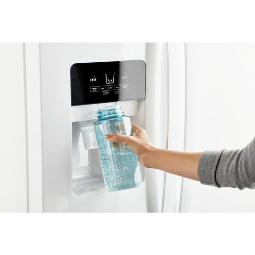 Réfrigérateur côte à côte 21,2 pi³ 33 po, distributeur eau/glaçons de Whirlpool - Blanc