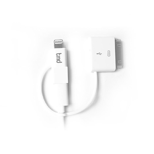 TMD Trident Charger Cable 1M, White, Micro USB x1, 30 Pin x1, MFI Lightning x1