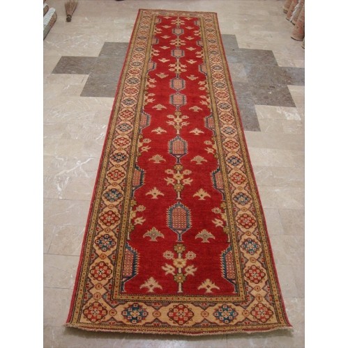 Super Kazak Caucasion Geometric Veg dyed Mahal Hand Knotted Runner Rug'