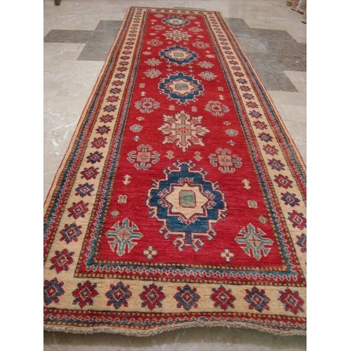 Awesome Super Kazak Caucasion Geometric Veg dyed Mahal Hand Knotted Runner Rug'