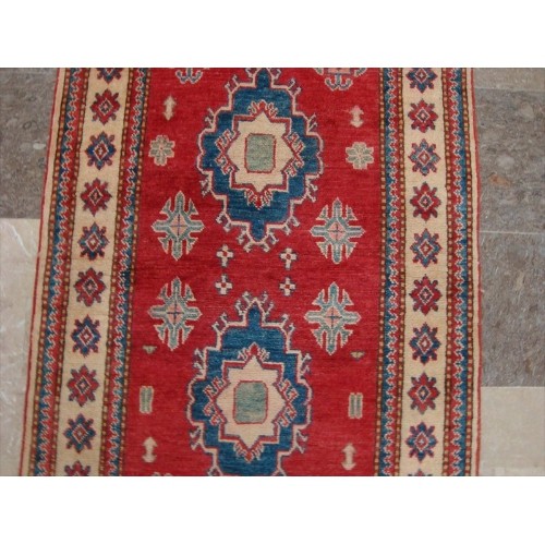 Awesome Super Kazak Caucasion Geometric Veg dyed Mahal Hand Knotted Runner Rug'