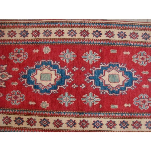 Awesome Super Kazak Caucasion Geometric Veg dyed Mahal Hand Knotted Runner Rug'