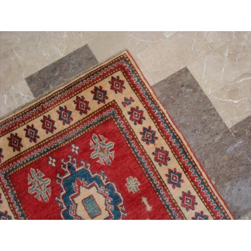 Awesome Super Kazak Caucasion Geometric Veg dyed Mahal Hand Knotted Runner Rug'