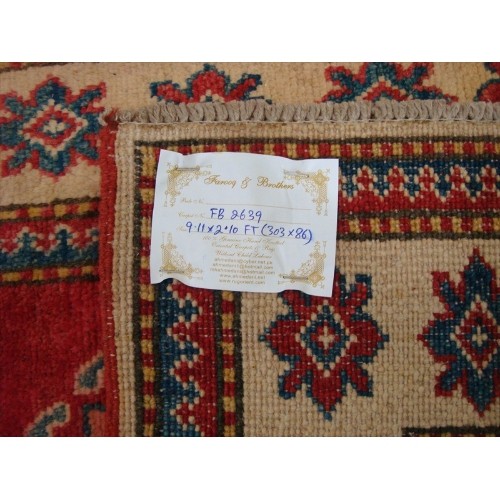 Awesome Super Kazak Caucasion Geometric Veg dyed Mahal Hand Knotted Runner Rug'