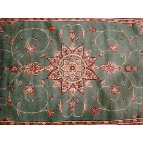 Wow Silver Grey Floral Medalion Area Rug Hand Knotted Wool Silk Carpet'