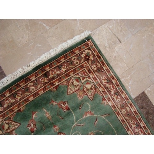 Wow Silver Grey Floral Medalion Area Rug Hand Knotted Wool Silk Carpet'