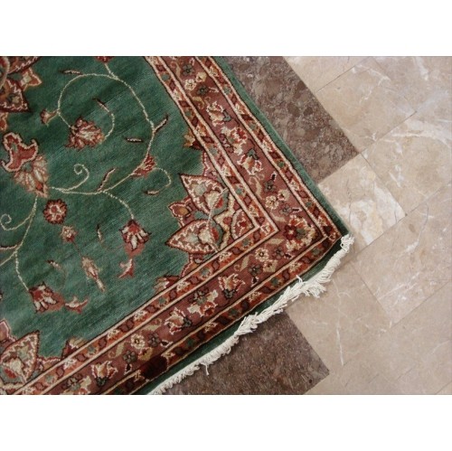 Wow Silver Grey Floral Medalion Area Rug Hand Knotted Wool Silk Carpet'