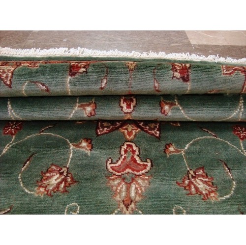 Wow Silver Grey Floral Medalion Area Rug Hand Knotted Wool Silk Carpet'