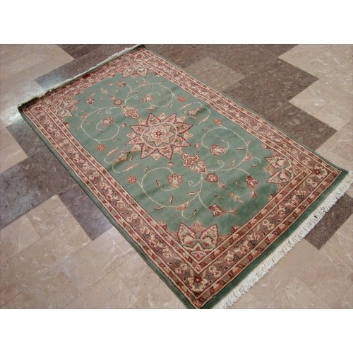 Wow Silver Grey Floral Medalion Area Rug Hand Knotted Wool Silk Carpet'