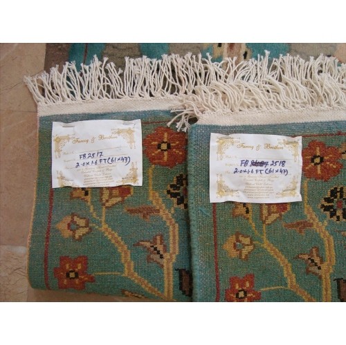 Ahmedani Wow Elephant Pair Exclusive Hand Knotted Wool Silk Carpet 2.0' x 1.6' Area Rug - Multi-Colour