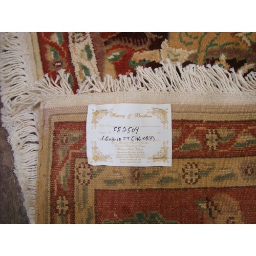 Ahmedani Shikar Gah Horse Hand Knotted Wall Hang Rug Wool Silk Carpet 2.10' x 1.6' Area Rug - Multi-Colour