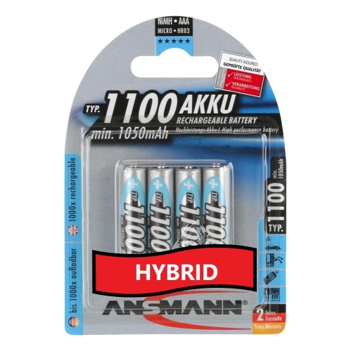 Batterie hybride rechargeable NiMH de 1100 mAh d’Ansmann - AAA