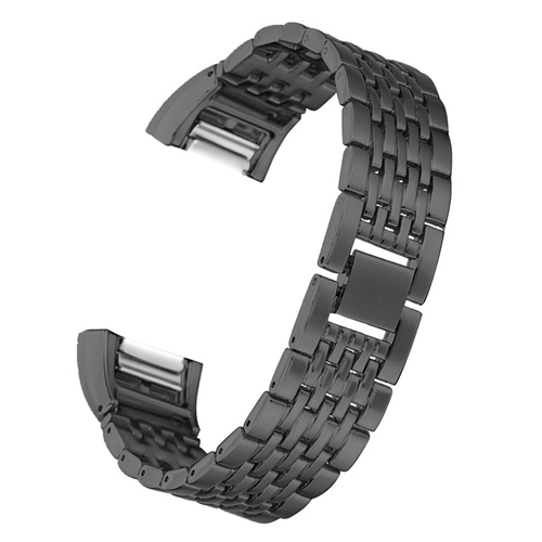 Bracelet de montre de rechange pour acier inoxydable pour Fitbit Charge 2 en noir