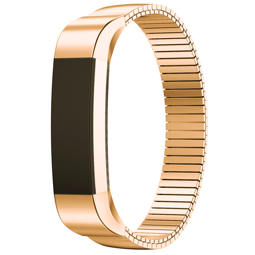 Bracelet élastique en acier inoxydable pour la montre intelligente Fitbit Alta HR en or jaune