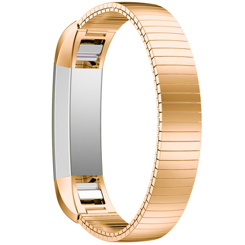 Bracelet élastique en acier inoxydable pour la montre intelligente Fitbit Alta HR en or jaune