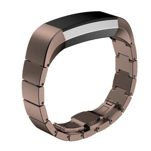 Fitbit Alta Stainless Steel Replacement Watch Band with Butterfly Buckle Clasp in Coffee