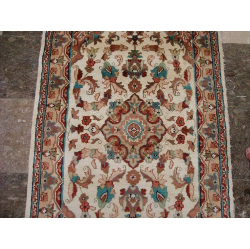 Sarafia Medallion Flowers Oriental Rectangle Area Rug Hand Knotted Wool Silk Carpet'