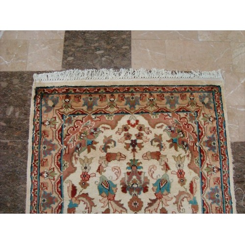 Sarafia Medallion Flowers Oriental Rectangle Area Rug Hand Knotted Wool Silk Carpet'