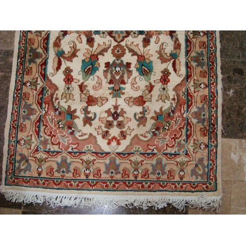 Sarafia Medallion Flowers Oriental Rectangle Area Rug Hand Knotted Wool Silk Carpet'