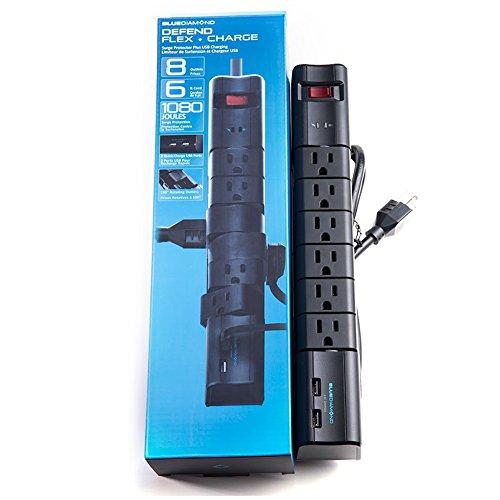 Blue Diamond 6 Outlet Power Bar w/ USB - 6ft